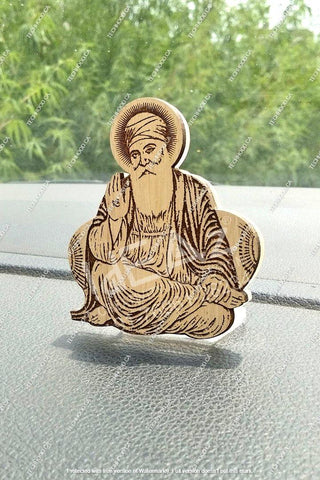 Guru Nanak Dev Ji Wooden item for Car Dashboard - The Tech Hood Inc.