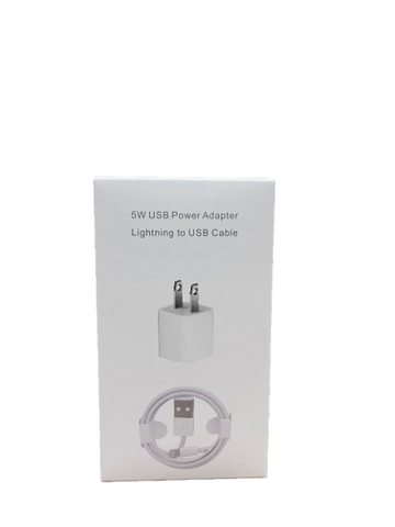 2 in 1 (Lightning) Home Adapter & USB Data Cable - iPhone 5/6/7/8/X - Techhood.ca