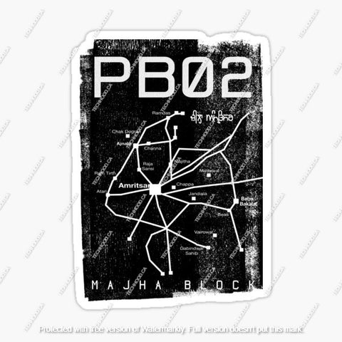 PB 02 Amritsar Punjabi Sticker - The Tech Hood Inc.