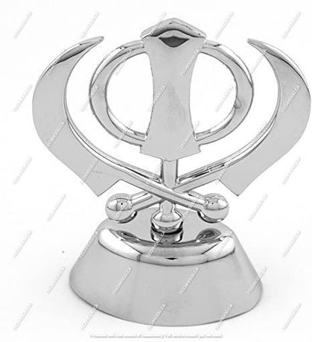 Khanda Silver & Gold Stainless Metal item for Car Dashbaord - The Tech Hood Inc.